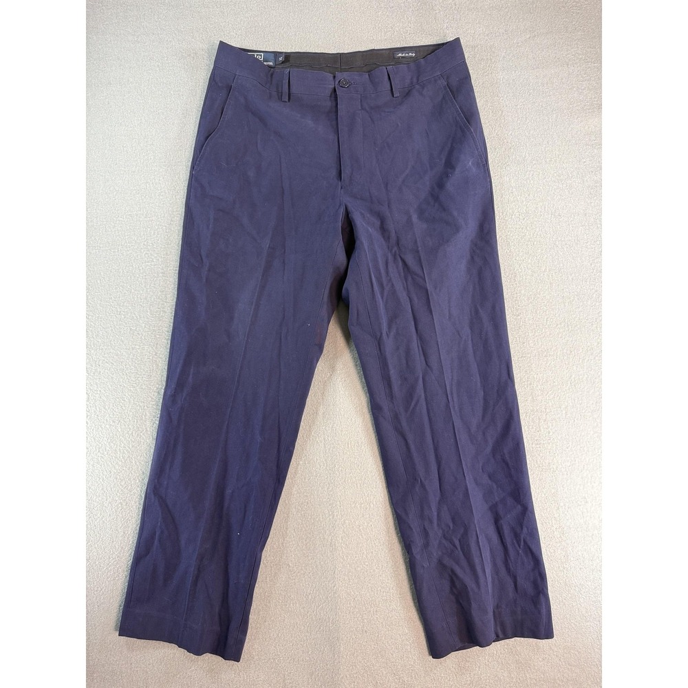 Polo Ralph Lauren Pants Mens 32x27 Blue Classic Fit Dress Cotton Made Italy